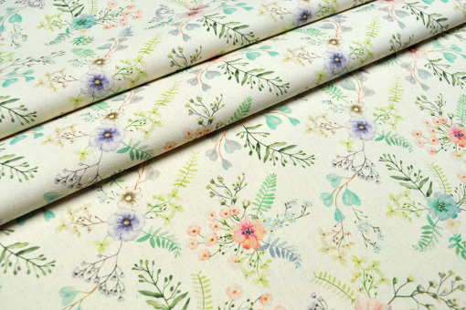 Herrlicher Dekostoff in Überbreite mit zartem Blümchen-Motiv Ds3245 Dekostoff Bluemchen Berbreit S4(1) Blumen Dekostoff - Soley - 280 cmBuntes Blumenmotiv auf Überbreiter Dekostoffware