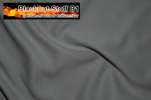 Ds5180970 Grau Permb1 Z1 Verdunkelung Blackout-Stoff - permanent schwer entflammbar - Grau - 1,0 Meter