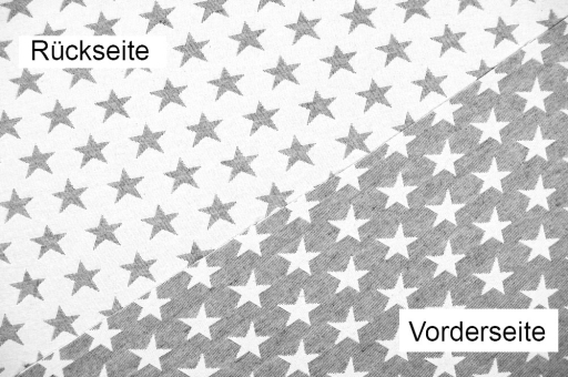 Attraktiver Dekostoff für interessante Deko Ds5723911 Jacquard Sterne Grau3 Übergardinen Dekostoff Jacquard - zweiseitig - Sterne - Weiß/Grau