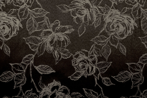 Sichern Sie sich diesen hochwertigen Jacquard mit romantischem Rosen-Motiv Ds5803 Dekostoff Jacquard Rosen Dunkelbraun Übergardinen Jacquard Rosen - Dunkelbraun/BraunRosen auf hochwertiger Jacquard-Ware