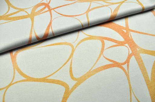 Blackout-Stoff mit stilvollem Design für ein wohliges Ambiente bei gleichzeitiger effektiver Verdunkelung Ds5827 Blackout Kunst Grau Orange Übergardinen Blackout - L'art moderne