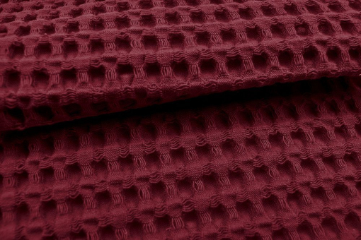 Ds5860 Waffelpique Xxl Bordeaux Waffelpiqué-Stoff XXL - Uni - Bordeaux - 1,0 Meter Bordeaux