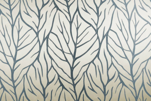 Hochwertiger, leicht glänzender Jacquard in Anthrazit/Beige mit wunderschönem Blätter-Motiv Ds5941 Jacquard Ranken Beige Dekostoff Jacquard - Leafs - Beige - 1,0 Meter