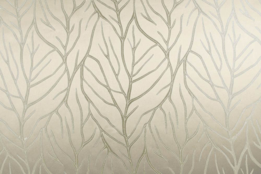 Hochwertiger, leicht glänzender Jacquard in Gold/Sand mit wunderschönem Blätter-Motiv Ds5941 Jacquard Ranken Sand Dekostoff Jacquard - Leafs - Sand - 1,0 Meter