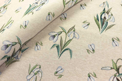 Gobelin mit bezauberndem Blumen-Design - hochwertig verarbeitet, robust, elegant! Ds6406 Gobelin Schneegloeckchen S4 Dekostoffe NEU  Gobelin - SchneeglöckchenGobelinstoff mit Schneeglöckchen
