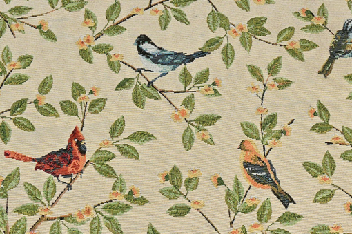 Preiswerter Gobelinstoff mit Vogel-Design für Kostüme, Taschen und leichte Polsterarbeiten Ds6414 Gobelin Voegel Gobelin sonstige Gobelin Basic - Bird NatureGobelinstoff mit Vogelmuster