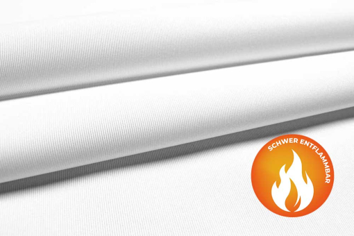 Deko-Stoff aus recyceltem Garn - vorbereitet zum individuellen Druck Dw 143 Recyclingstoff Se Logo Uni PFP - Recycling-Stoff - schwer entflammbarWeißer Recyclingstoff