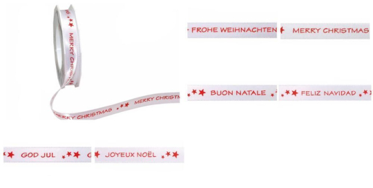 Farbskala Babel Weiss S4 Ohne Z1 Top-Seller Merry-Christmas Band 15 mm - 20 m Rolle - Weiß