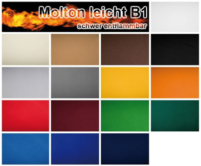 Schwer entflammbarer Molton für alle Sicherheitsbewussten und den Einsatz in öffentlichen Bereichen Farbskalamolton300b1 Ohne Z1 Molton Molton B1 300 cm