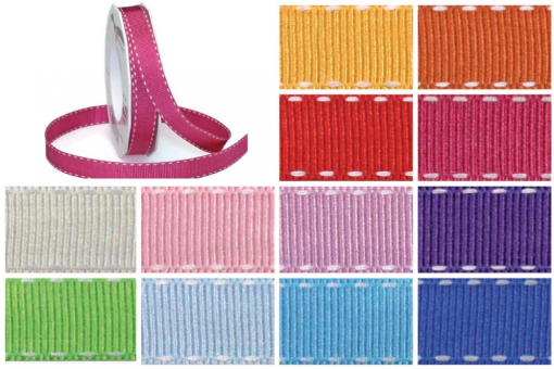 Farbskalastitches S4 Ohne Z1 Top-Seller Band mit Ziernaht 15 mm - 15 m Rolle