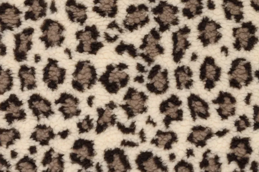 Weicher Sherpa Fleece mit feinem Leo-Muster in Naturtönen – warm, kuschelig & ideal für Kleidung & Deko. Fl5208 Fleece Leo S4y Fleecestoffe Sherpa Fleece - Mini LeoSherpa Fleece Mini Leo