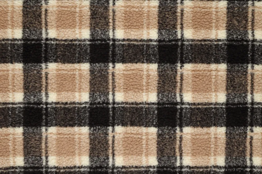 Kuscheliger Sherpa Fleece trifft auf klassisches Karo-Muster. Ein Must-Have für Herbst-Liebhaber Fl5223 Sherpa Cambridge Fleecestoffe Sherpa Fleece - CambridgeSherpa Fleece mit Karomuster