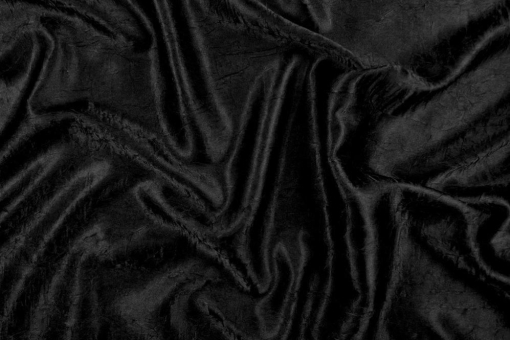 Der edel glänzende Satin einmal anders - als gecrashte Ware Fn1053 Z1 Uni Satin Crash - Schwarz