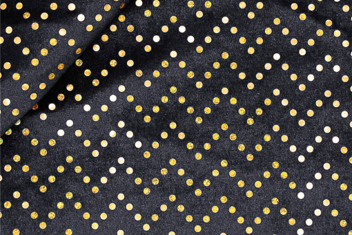Klassischer Pannesamt, mit schillernden Pailletten geschmückt - funkelnde, weiche Ware mit Wow-Optik Fn1115 Pailletten Gold Pannesamt Schwarz Pailletten Stoffe Goldpailletten Pannesamt - SchwarzSchwarzer Pannesamtstoff mit goldfarbenen Pailletten