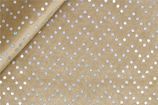 Klassischer Pannesamt, mit schillernden Pailletten geschmückt - funkelnde, weiche Ware mit Wow-Optik. Fn1117065 Pailettensamt Beige Pailletten Stoffe Silberpailletten Pannesamt - BeigePailettensamt Beige