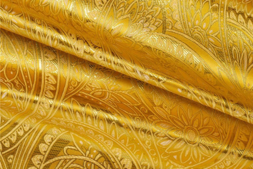 Glitzer, Glanz, Glamour - und das mit orientalischem Touch!  Fn1222150 China Seidenimitat Gold(1) Brokat Meterware Brokat Maharani - GoldBrokatstoff in Gold