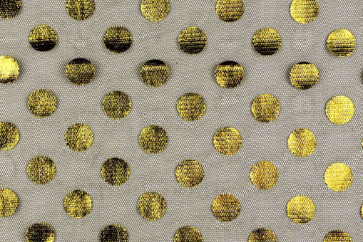Effektvoller Tüll für Events und Kostüme - glänzende Auftritte garantiert! Fn1226 Tuell Glaenzende Punkte Schwarz Gold Glitzer + Pailletten Tüll - Glänzende Punkte - Schwarz/GoldTüll mit glänzenden Punkten