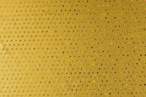 Stretchiger Folienjersey mit aufgebrachten Tupfenplättchen - ein Eye-Catcher für Kostüme, Tanzsport und vieles mehr! Fn1247 Folienjersey Punkte Gold Tanzsport Stoffe Tanzkleiderstoff Hologramm - Tupfen - GoldTanzkleiderstoff mit Tupfen
