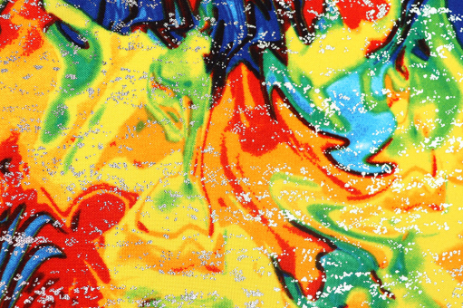 Schimmerndes Muster uster auf pflegeleichtem Allround-Talent - perfekt für Kostüme und Deko-Ideen aller Art! Fn1313 Universalstoff Glitzer Bunt Glanzstoffe Universalstoff Glitter - FantasyUniversalstoff mit buntem Muster