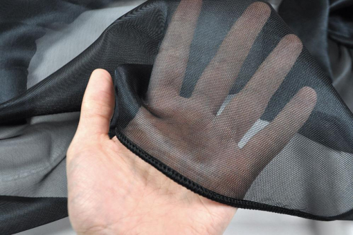 Moskitonetz Gs5126 Moskitonetz Bleiband Schwarz(1) Sonderposten Gardinen Fertig-Moskitonetz-Vorhang mit Bleiband - a: 145 x b: 165 cm - Schwarz
