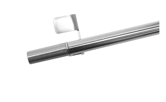 Ausziehbare Klemmstange in Edelstahl-Optik Gzg1075 Vitrage / Cafehaus GARDINIA Klemmstange - Ø 8/10 mm - Filigrano Zylinder - 50 - 80 cm - Edelstahl-Optik