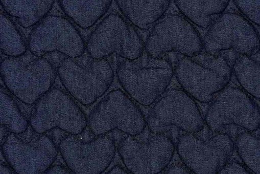 Dicker Jeans-Stepper für Kreationen, die Ihnen am HERZEN liegen! Ja5053 Jeansstoff Herzen(2) Jeansstoffe Jeansstoff gesteppt - Denim HeartsGesteppter Jeansstoff mit Herzen