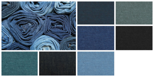 Leichter Jeansstoff für Blusen und Hemden Js5013 Farbtafel S4 Neu Elastikstoffe Jeanshemden-StoffFarbtafel für leichten Jeanshemden-Stoff