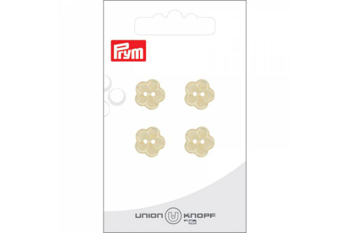 Kn1067 Bunte Knöpfe Knöpfe - Blümchen - 12 mm - Creme