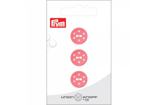 Knöpfe mit Sternen in Pink - Durchmesser: 15 mm  Kn1094(1) Knöpfe Knöpfe - Sterne - RosaKnöpfe in Pink und mit Sternen