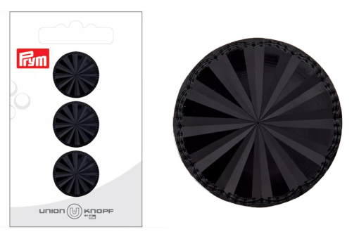 Runde Knöpfe - Durchmesser: 20 mm  Kn1102(1) Uni Knöpfe Knöpfe - strukturiert - SchwarzSchwarze Knöpfe