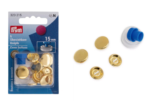 Ku1298(1) Überziehbare Knöpfe 5 überziehbare Knöpfe 19mm GoldKnöpfe