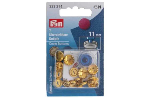 Ku1301 Ueberziehbare Knoepfe Prym(3) Überziehbare Knöpfe 7 überziehbare Knöpfe - 11 mm - Gold
