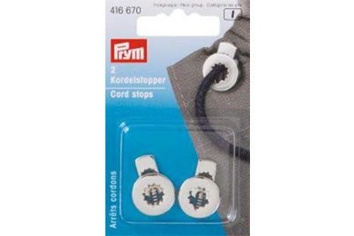 Praktischer Verschluss zum Fixieren von Kordeln und Bänder Ku1349 Kordelstopper Verschlüsse Kordelstopper rund - Metall - 2 Stck. - Silber