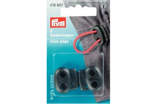 Praktischer Verschluss zum Fixieren von Kordeln und Bändern Ku1350 Kordelstopper Verschlüsse Kordelstopper breit - Kunststoff - 2 Stck. -  Schwarz