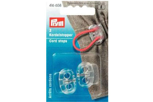 Praktischer Verschluss zum Fixieren von Kordeln und Bändern Ku1351 Kordelstopper Verschlüsse Kordelstopper breit - Kunststoff - 2 Stck. -  Transparent