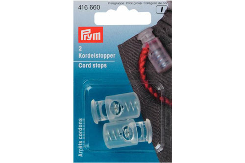 Praktischer Verschluss zum Fixieren von Kordeln und Bändern Ku1352 Kordelstopper Verschlüsse Kordelstopper hoch - Kunststoff - 2 Stck. -  Transparent