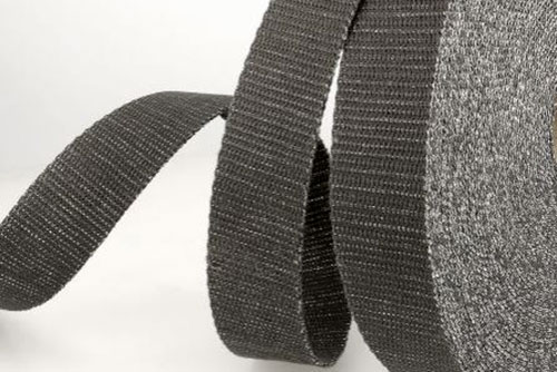 Stabiles Gurtband in Metallic-Optik Ku4007 Gurtband Metallic Grau Gurtband Gurtband Metallic - 3 cm - Meterware - Grau/SilberGraues Gurtband