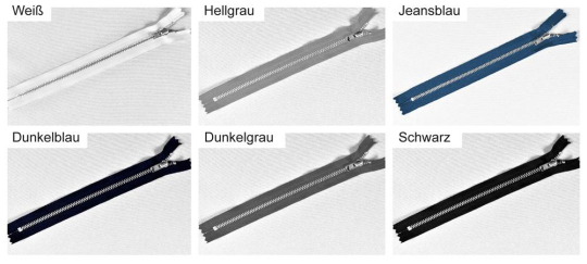 Ku7034reissverschluss 20cm S4 Mit Z1 Metall YKK-Metall-Reißverschluss silber - nicht teilbar - 20 cm