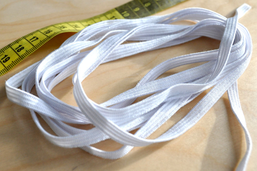 Ku9001 Gummi Elastikband Gummiband Gummilitze - 8 mm breit, 3 Meter - Weiß