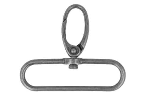 Karabinerhaken in der Farbe Silber, Schlaufe in 50 mm Breite Ku9047 Karabinerhaken Verschlüsse Karabinerhaken - SilberSilberfarbener Karabinerhaken