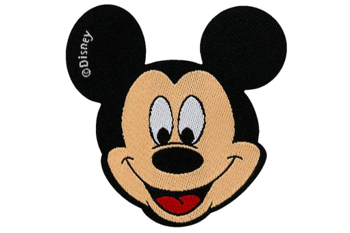 Witzige Stoffapplikation für Kinder - 6,5 x 6,5 cm
 Kua0171 Applikation Micky Maus Applikationen Applikation - Mickey Mouse©