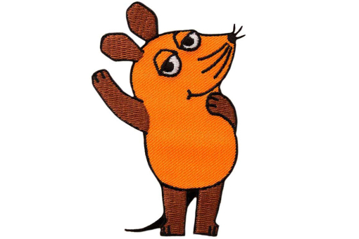 Witzige Stoffapplikation für Kinder - 5,7 x 9 cm
 Kua0173 Applikation Sendung Mit Der Maus Applikationen Applikation - Die Maus©