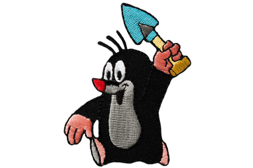 Witzige Stoffapplikation für Kinder - 5,8 x 7,7 cm
 Kua0175 Applikation Kleiner Maulwurf Applikationen Applikation - Der kleine Maulwurf© Pauli