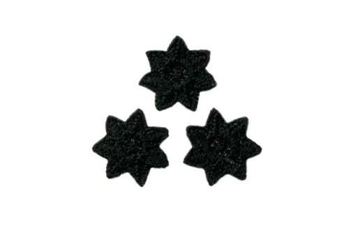 Praktisches Stoffapplikationen-Set für Groß und Klein - 1,5 cm
 Kua0213 Applikation Sternbluete Schwarz Applikationen Applikation - Stern-Blüten - Schwarz