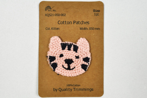 Putzige Katzen-Applikation - ca. 5 cm breit  Kua0222 Haeckelpatch Katze Applikationen Häkelpatch - KatzeApplikation Katze