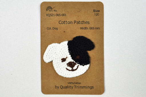 Tolle Hunde-Applikation - ca. 6,5 cm breit Kua0223 Haeckelpatch Hund Sale % - Nähzubehör Häkelpatch - HundApplikation Hund