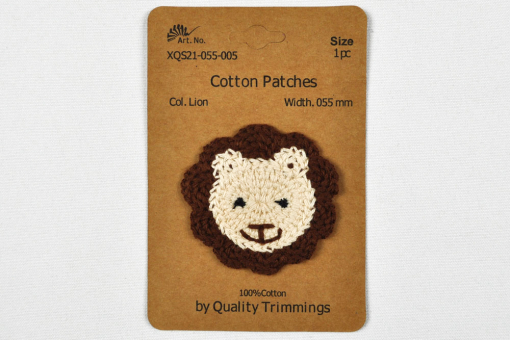 Gehäkelte Löwen-Applikation - ca. 5,5 cm  Kua0224 Haeckelpatch Loewe Applikationen Häkelpatch - LöweApplikation Löwe
