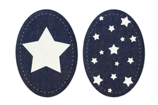 Süße Patches aus Jeans mit den Maßen 8,5 x 12 cm  Kua0242 Applikation Jeans Sterne Applikationen Applikation - Jeans - Sterne - 2 StückJeans Patches Sterne