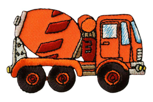 Verspielte Applikation mit den Maßen 5 x 3 cm  Kua0247 Applikation Betonmischer Applikationen Applikation - Betonmischer