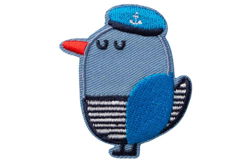 Applikation für Kinder - Größe 55 mm x 46 mm  Kua0293 Applikation Moewe Blau Applikationen Applikation - Möwe - BlauBunte, maritime Möwen Applikation